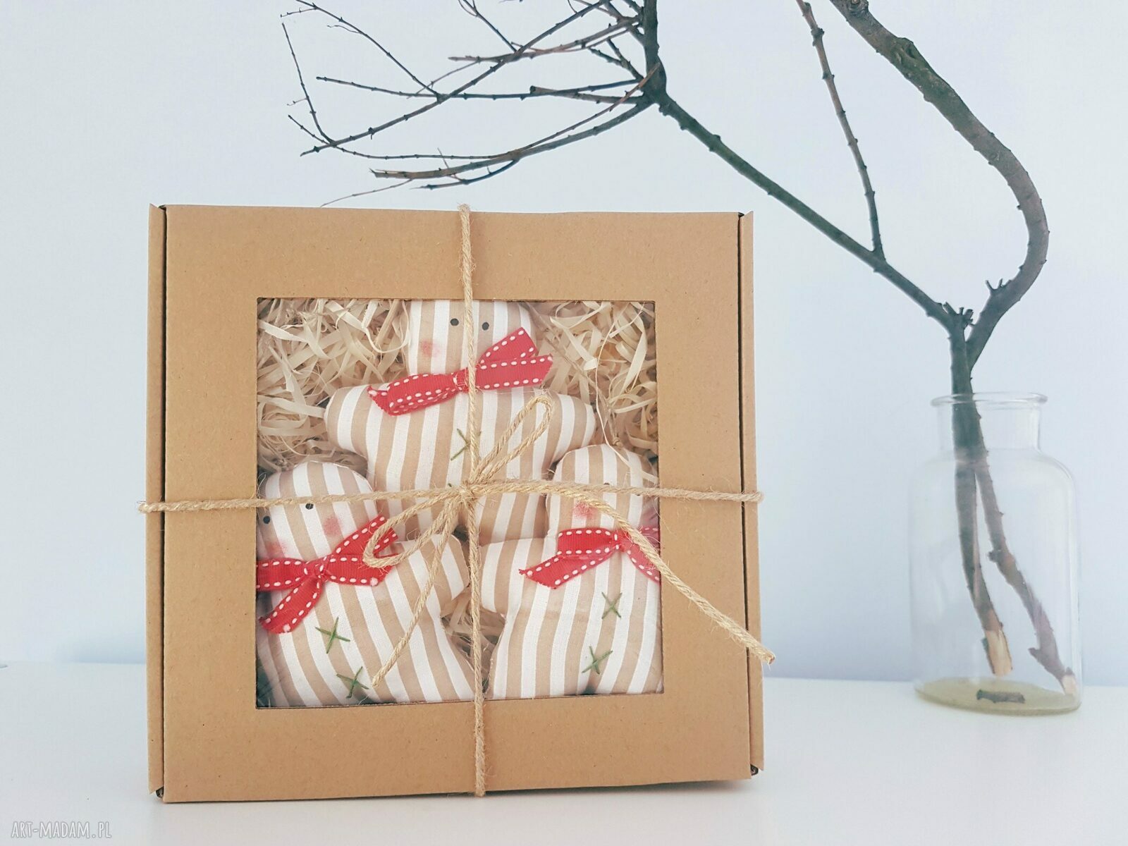 pomysł na prezent pod choinkę: zestaw bombek choinkowych ciasteczka 3 sztuki Handmade