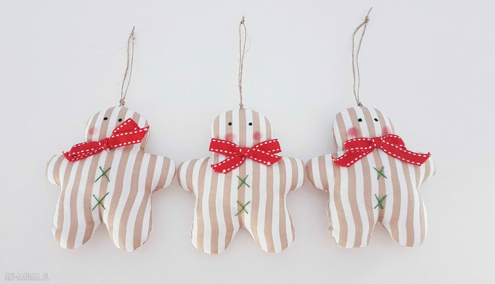 pomysł na prezent pod choinkę: zestaw bombek choinkowych ciasteczka 3 sztuki Handmade