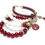 handmade bransoletki kamienie naturalne white and red vol. 3 /20.06.22/ set