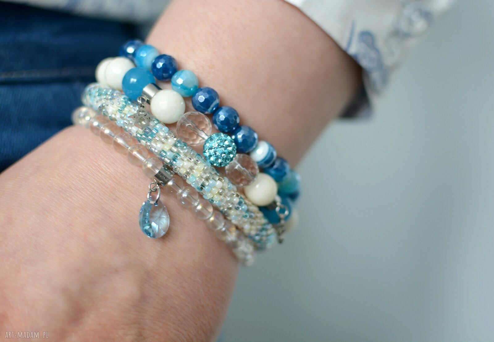 Zestaw bransoletek Blue Angel - handmade 4 sztuki