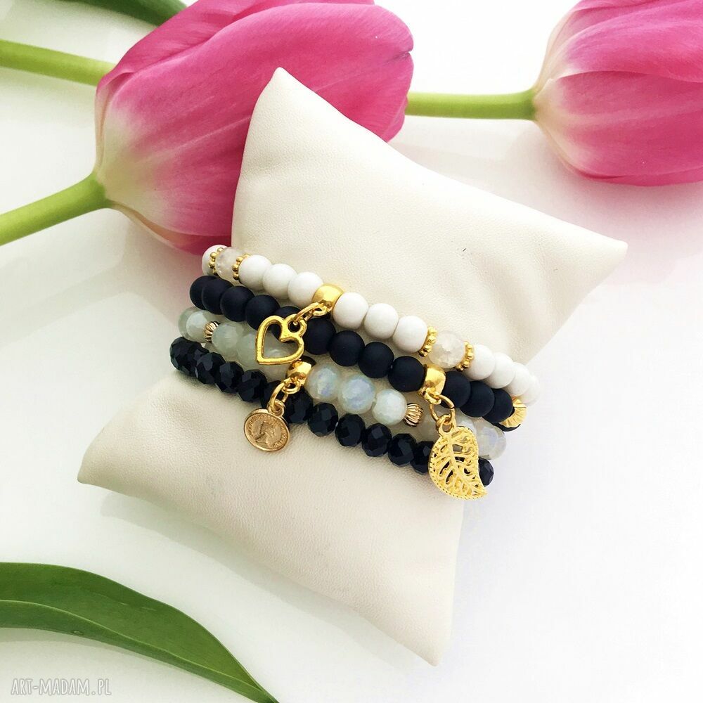 Zestaw bransoletek For Me, For You vol. 033 z zawieszkami - handmade