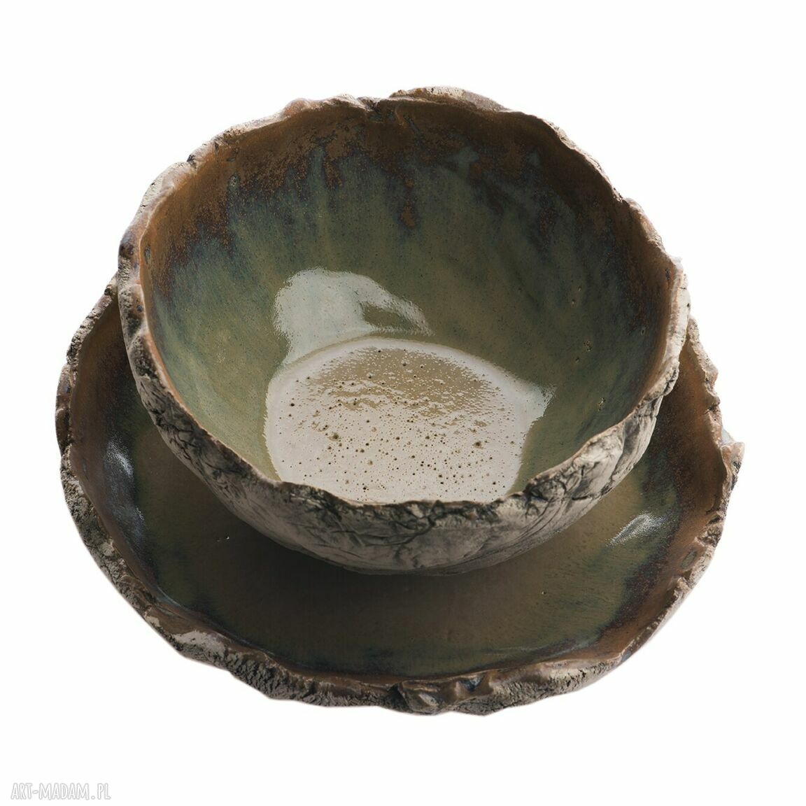 Zestaw ceramiczny: miska i patera