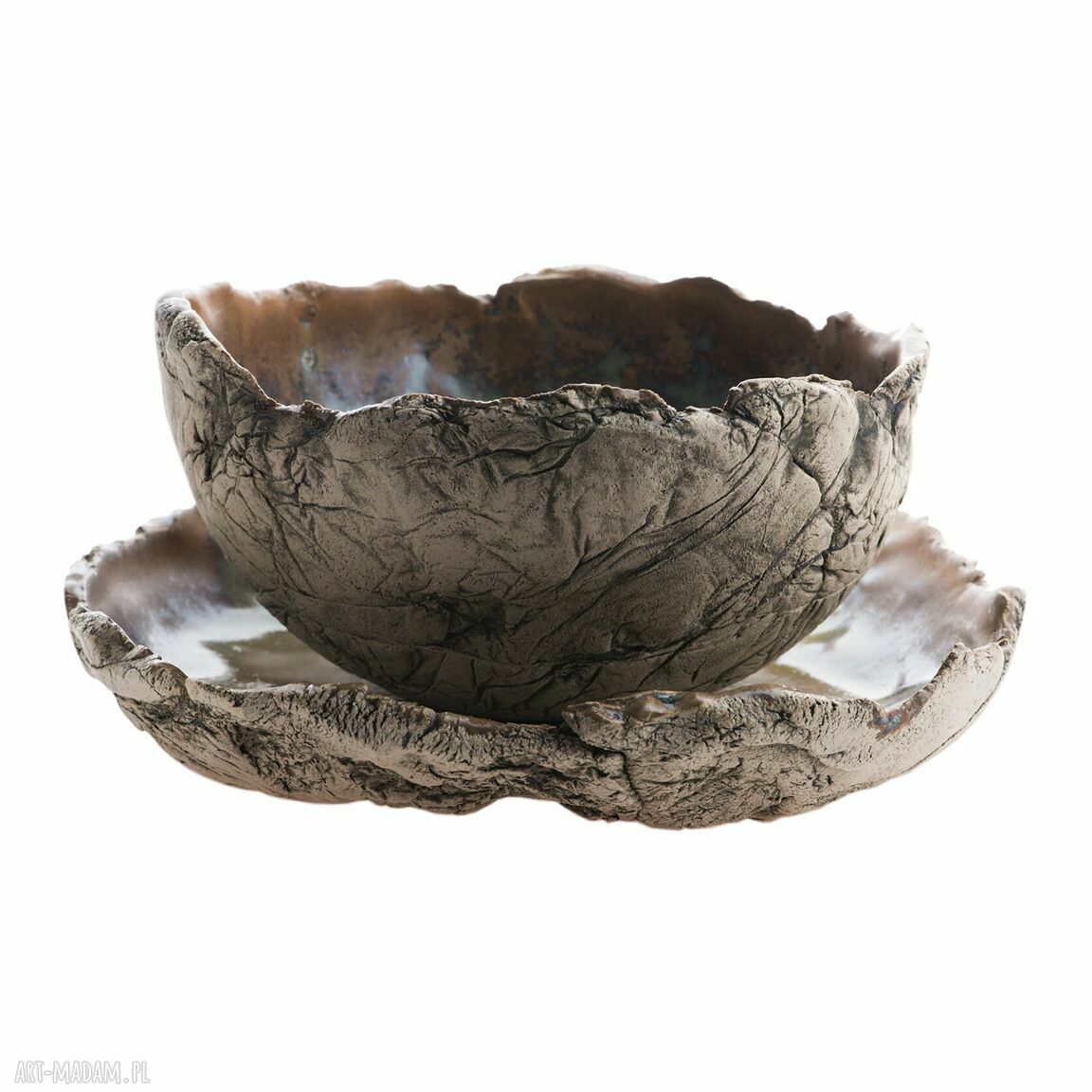 Zestaw ceramiczny: miska i patera