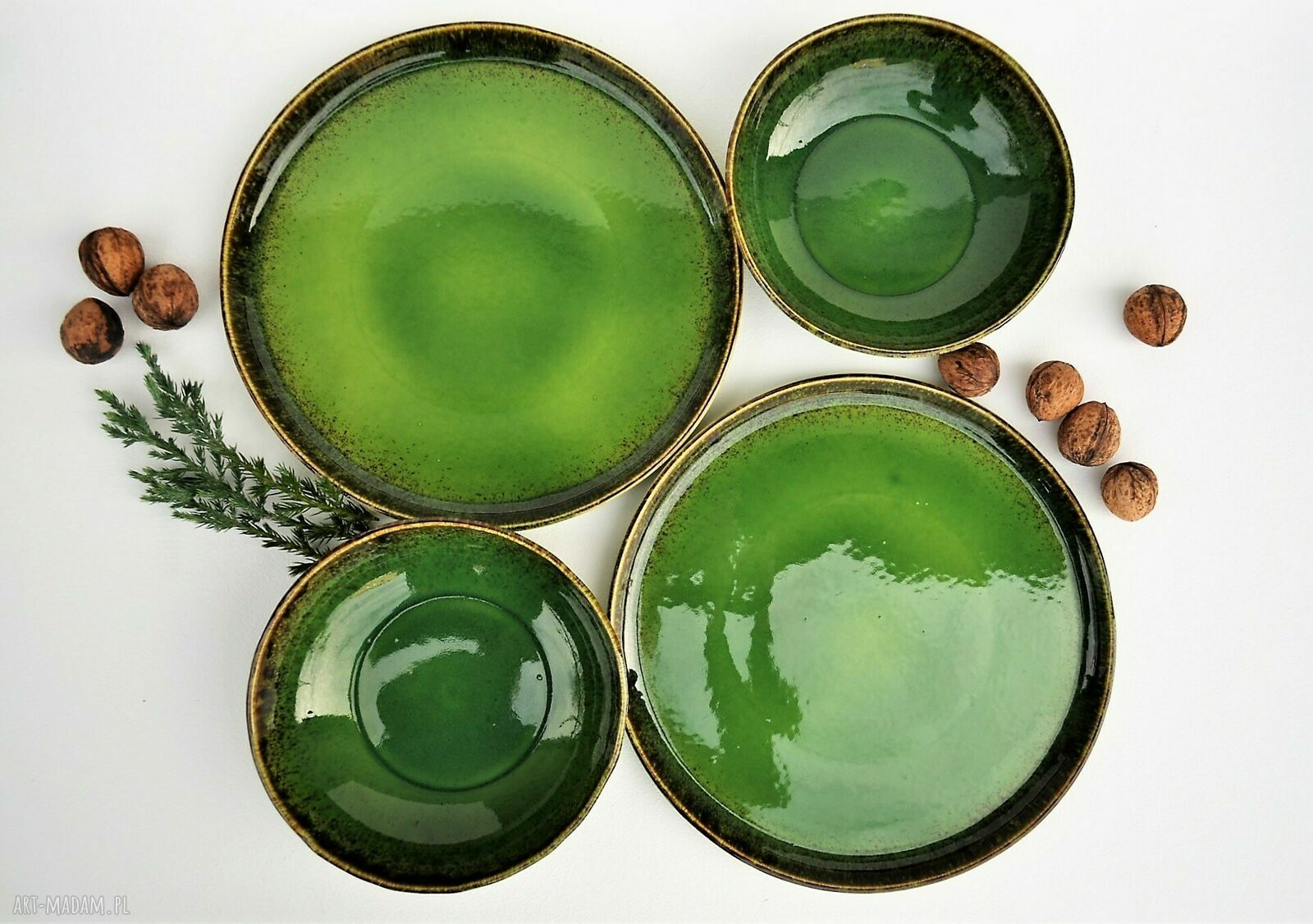 Zestaw ceramiczny dla dwojga - talerz i miseczka