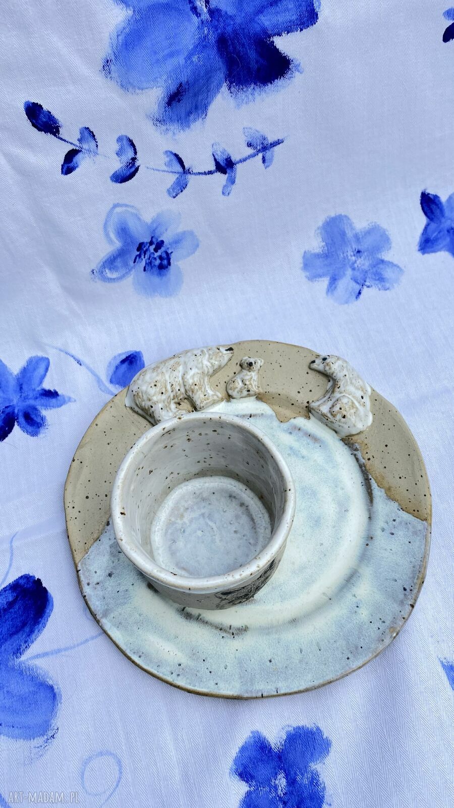 Zestaw ceramiczny Przyjaciele - kubek z liskiem i talerz z misiami