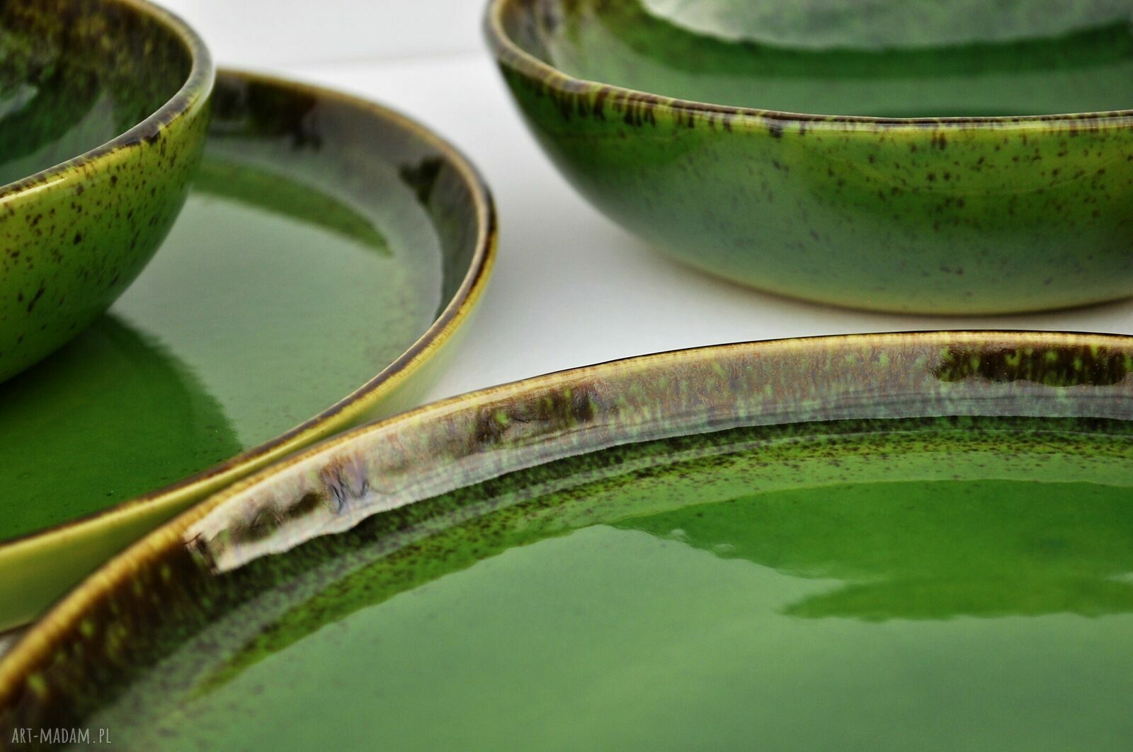 Zestaw ceramiczny dla dwojga - talerz i miseczka