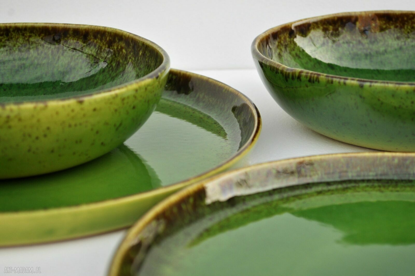 Zestaw ceramiczny dla dwojga - talerz i miseczka