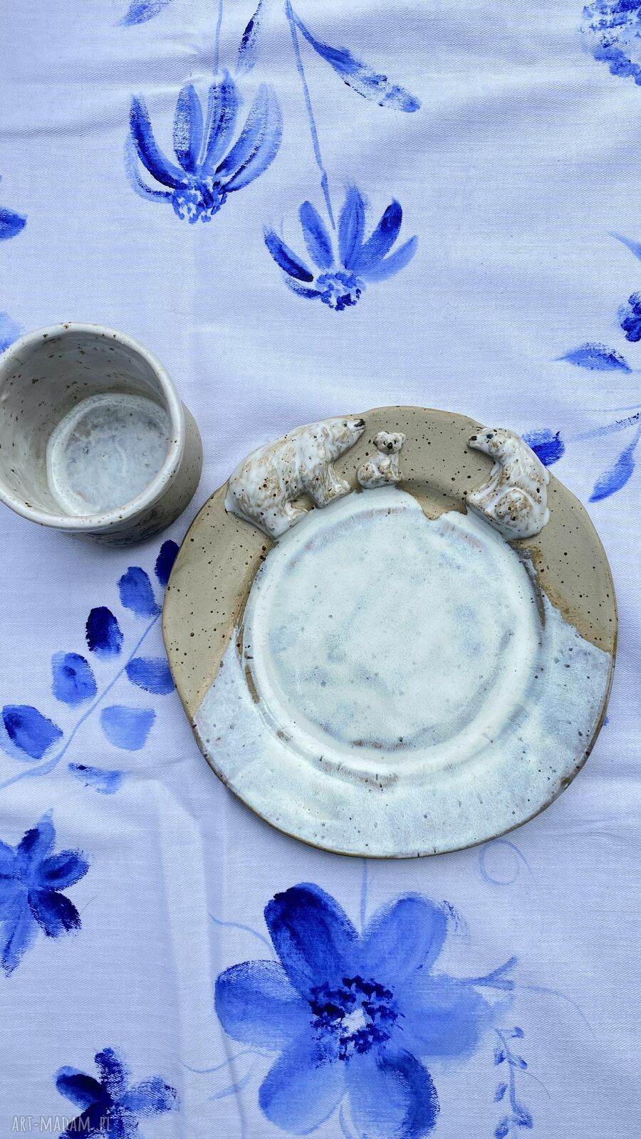 Zestaw ceramiczny Przyjaciele - kubek z liskiem i talerz z misiami