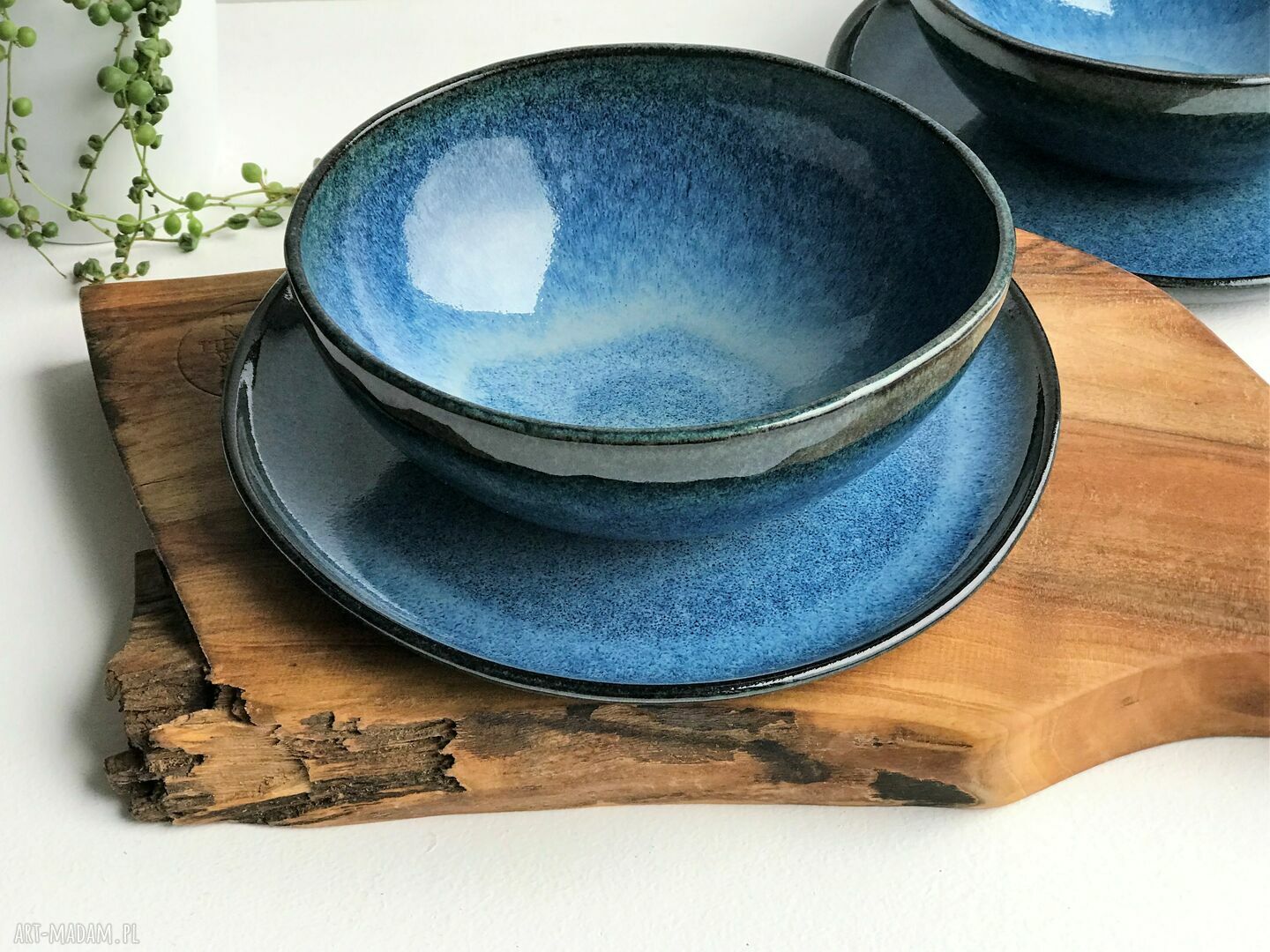 Zestaw ceramiczny dla dwojga - 2 talerze i 2 miski
