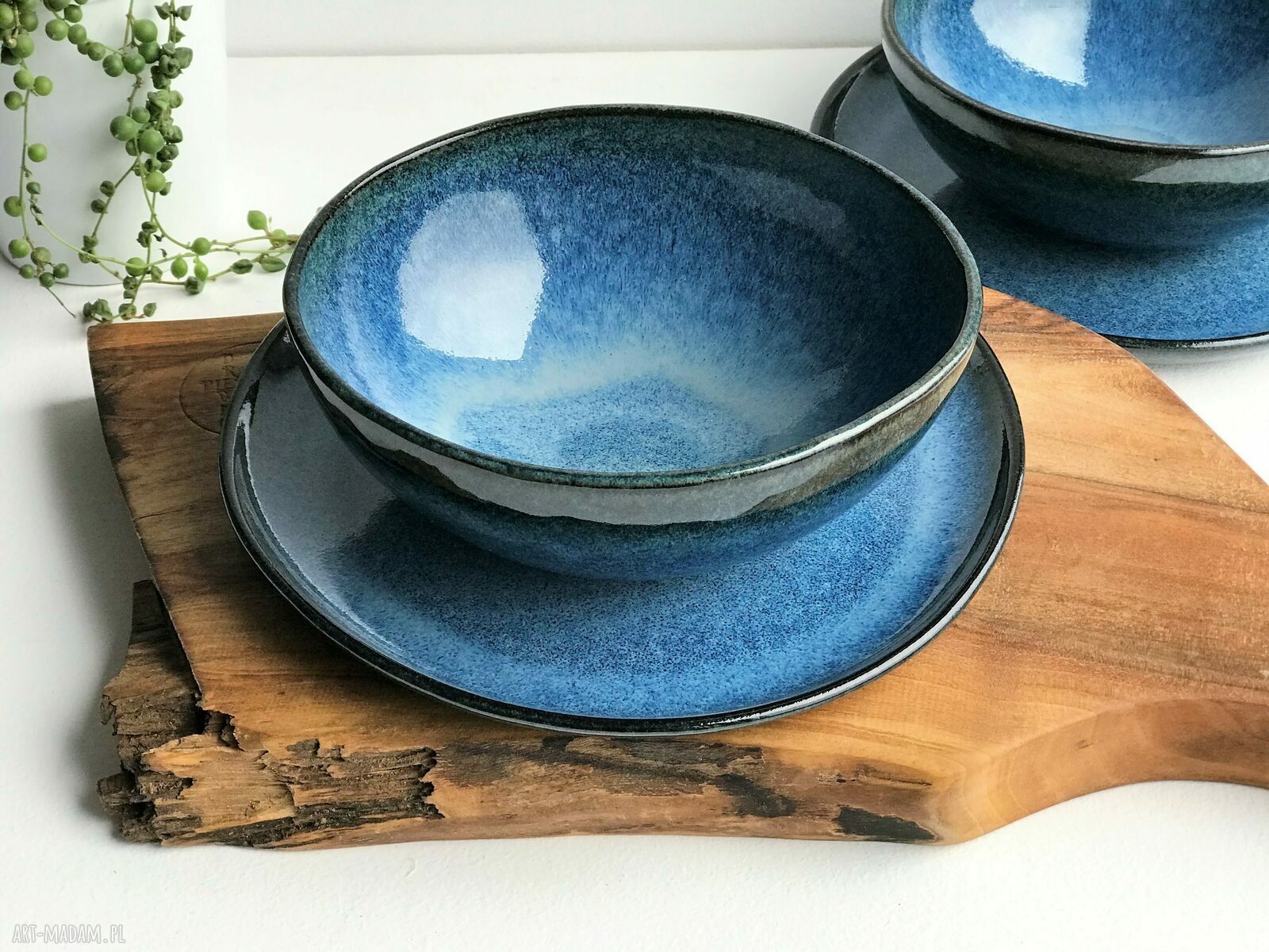 Zestaw ceramiczny dla dwojga - 2 talerze i 2 miski