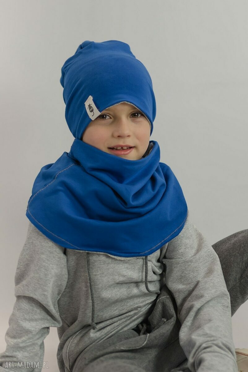 Zestaw czapka i komin BLUE na zimę