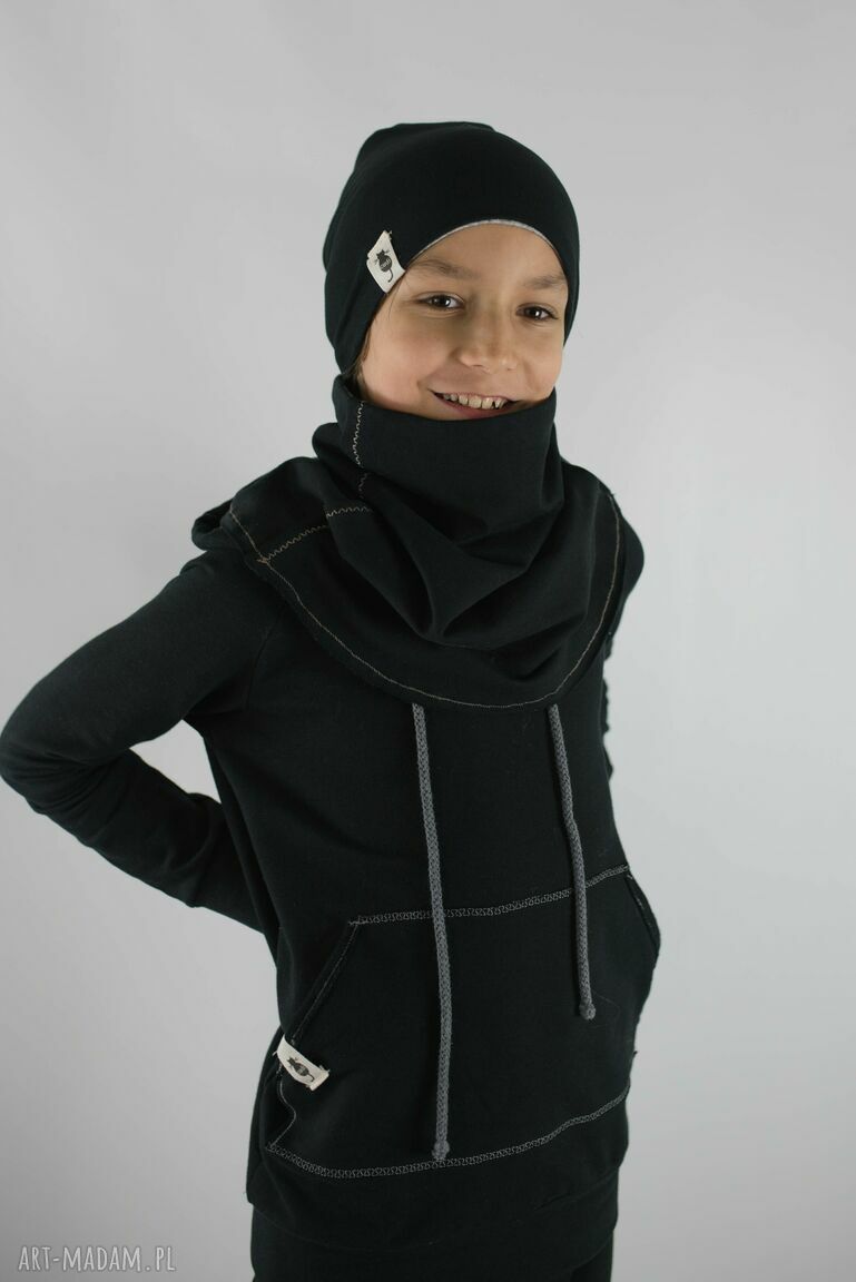 Zestaw czapka i komin Black dla dziecka - Cudi KIDS