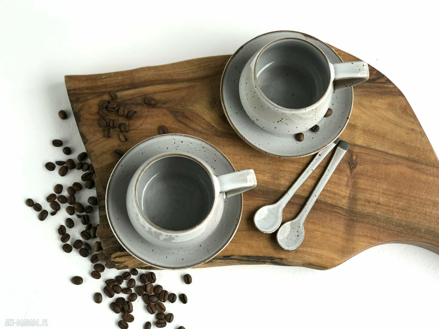 Ręcznie robione filiżanki dla dwojga Cappuccino (250 ml) ze spodkami