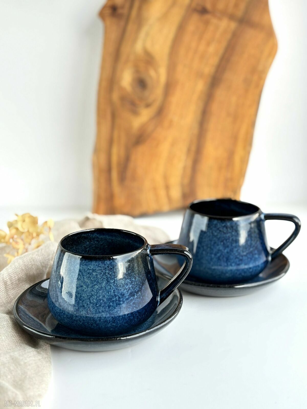 Zestaw dla dwojga - filiżanki ceramiczne beczułka 250 ml Nocne niebo