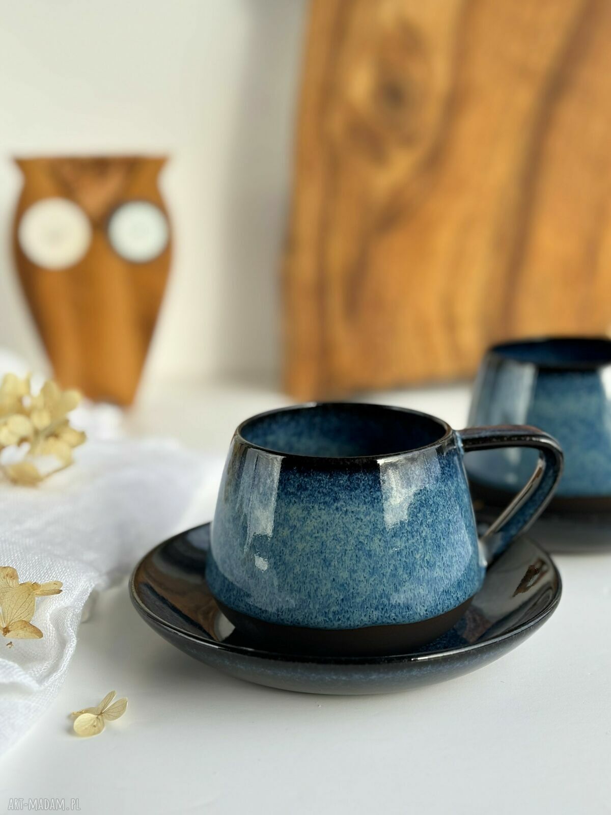 Zestaw dla dwojga: filiżanki ceramiczne beczułka 250 ml - Niebo