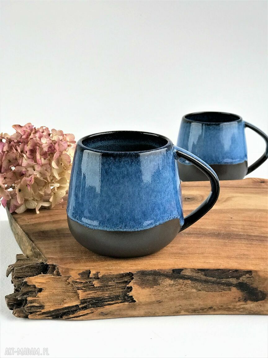Zestaw dla dwojga - 2 kubki ceramiczne Borówka