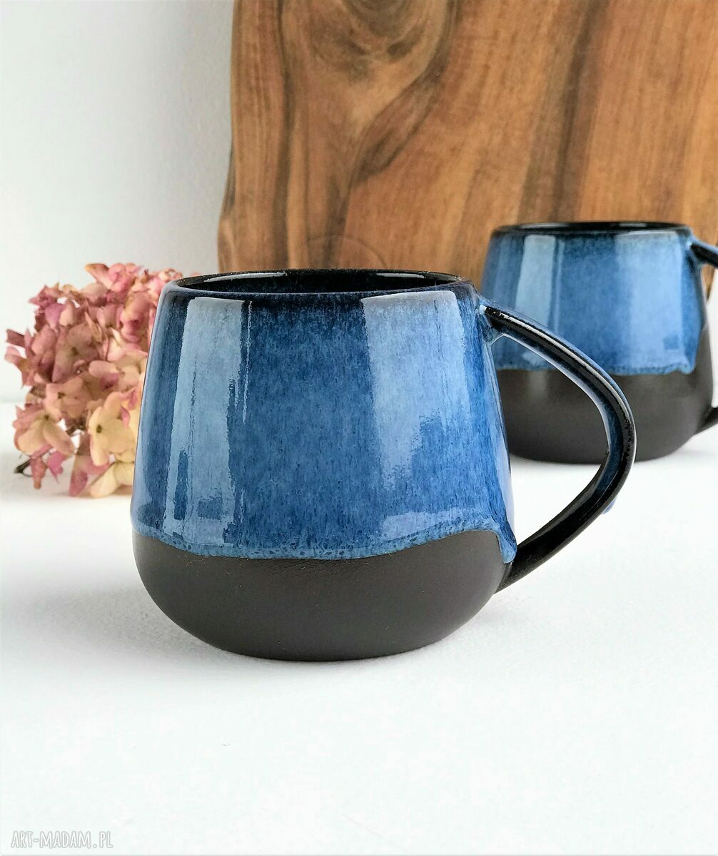 Zestaw dla dwojga - 2 kubki ceramiczne Borówka