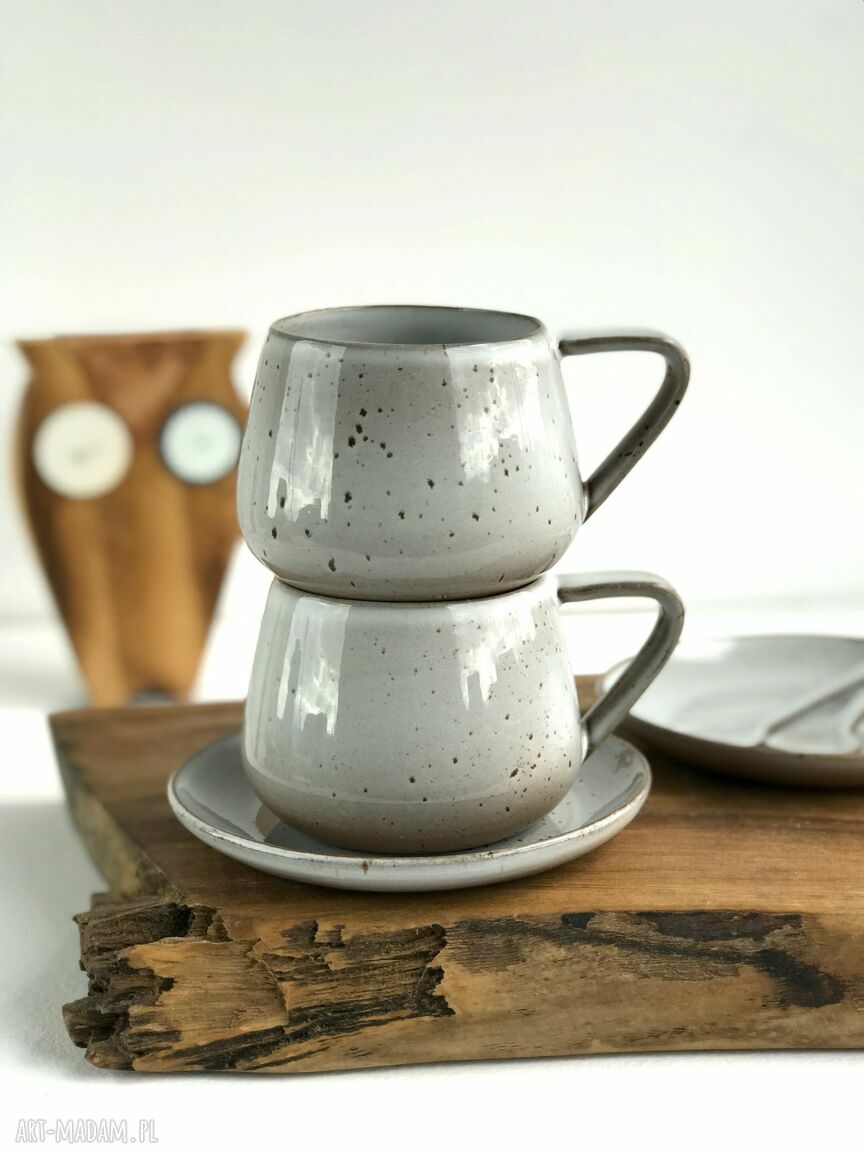 Zestaw dla dwojga Cappuccino - 2 filiżanki ceramiczne ze spodkami