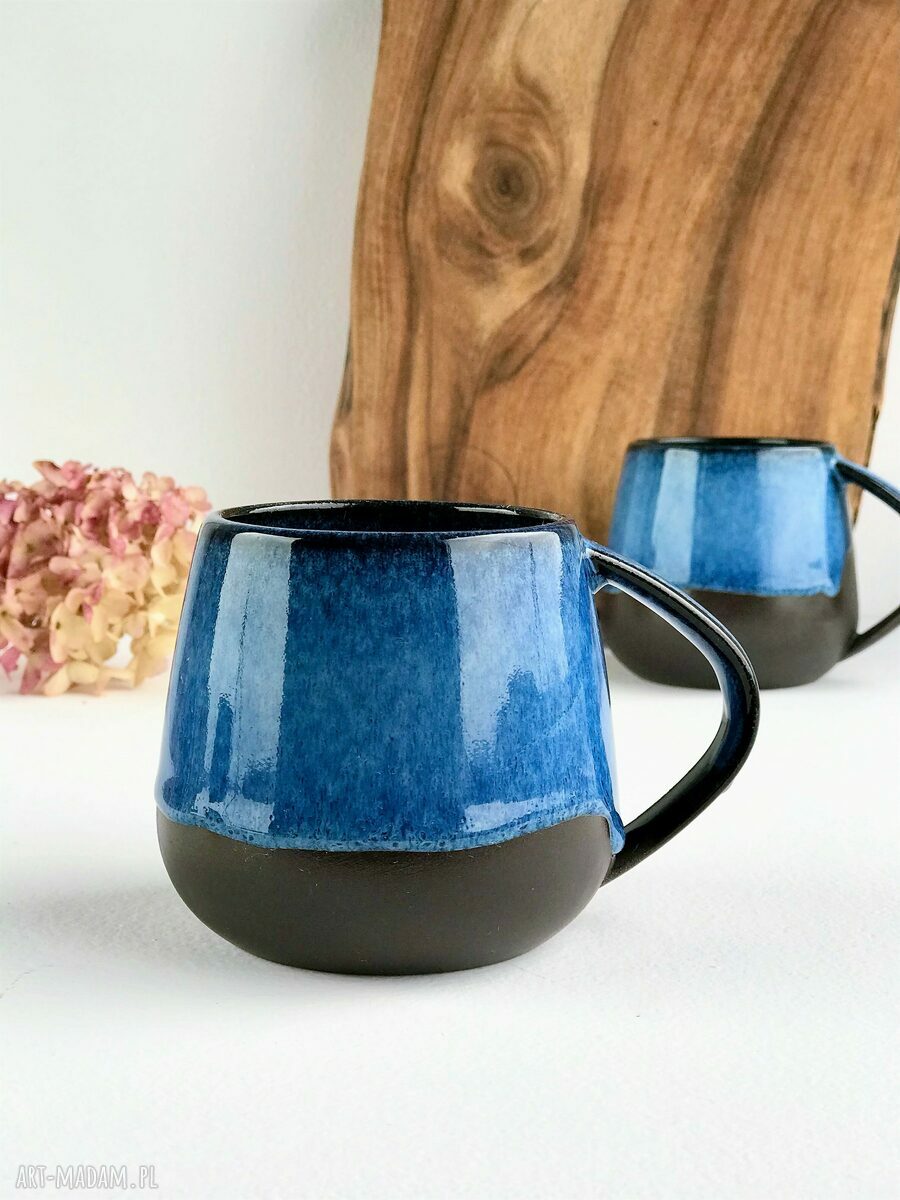 Zestaw dla dwojga - 2 kubki ceramiczne Borówka
