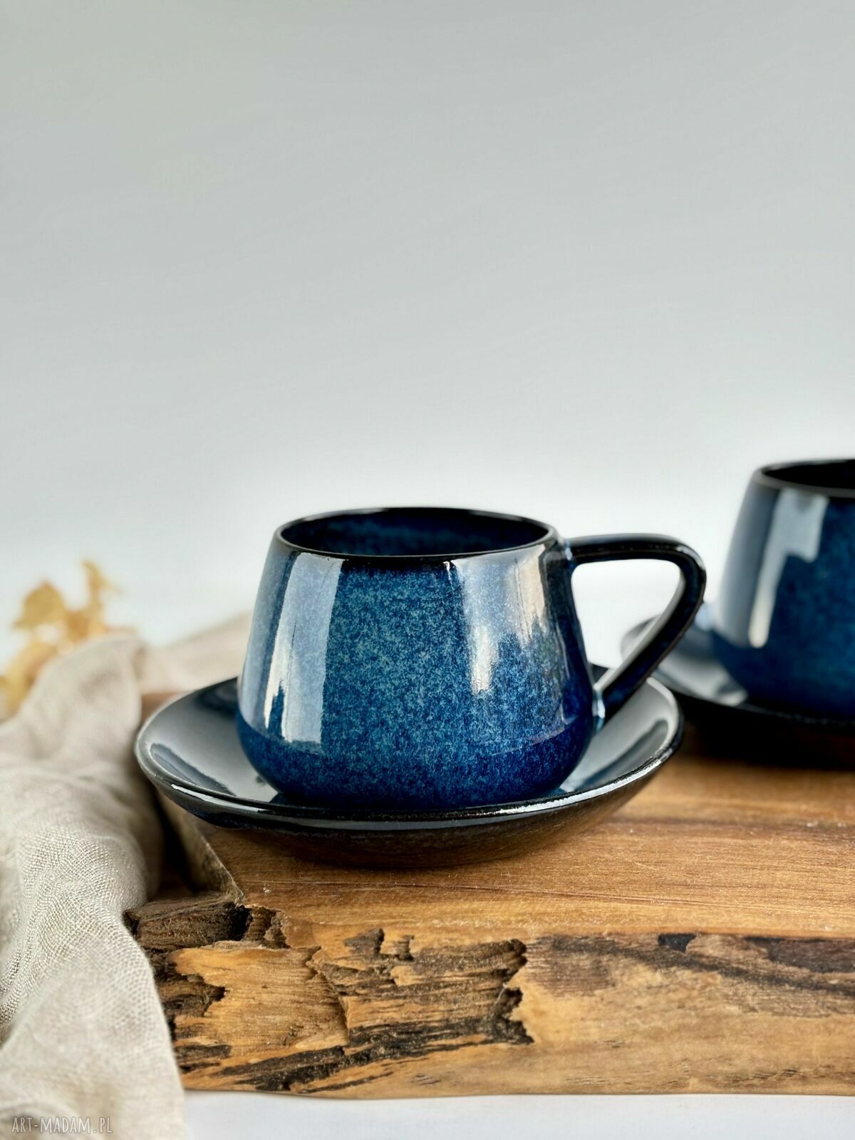 Zestaw dla dwojga - filiżanki ceramiczne beczułka 250 ml Nocne niebo
