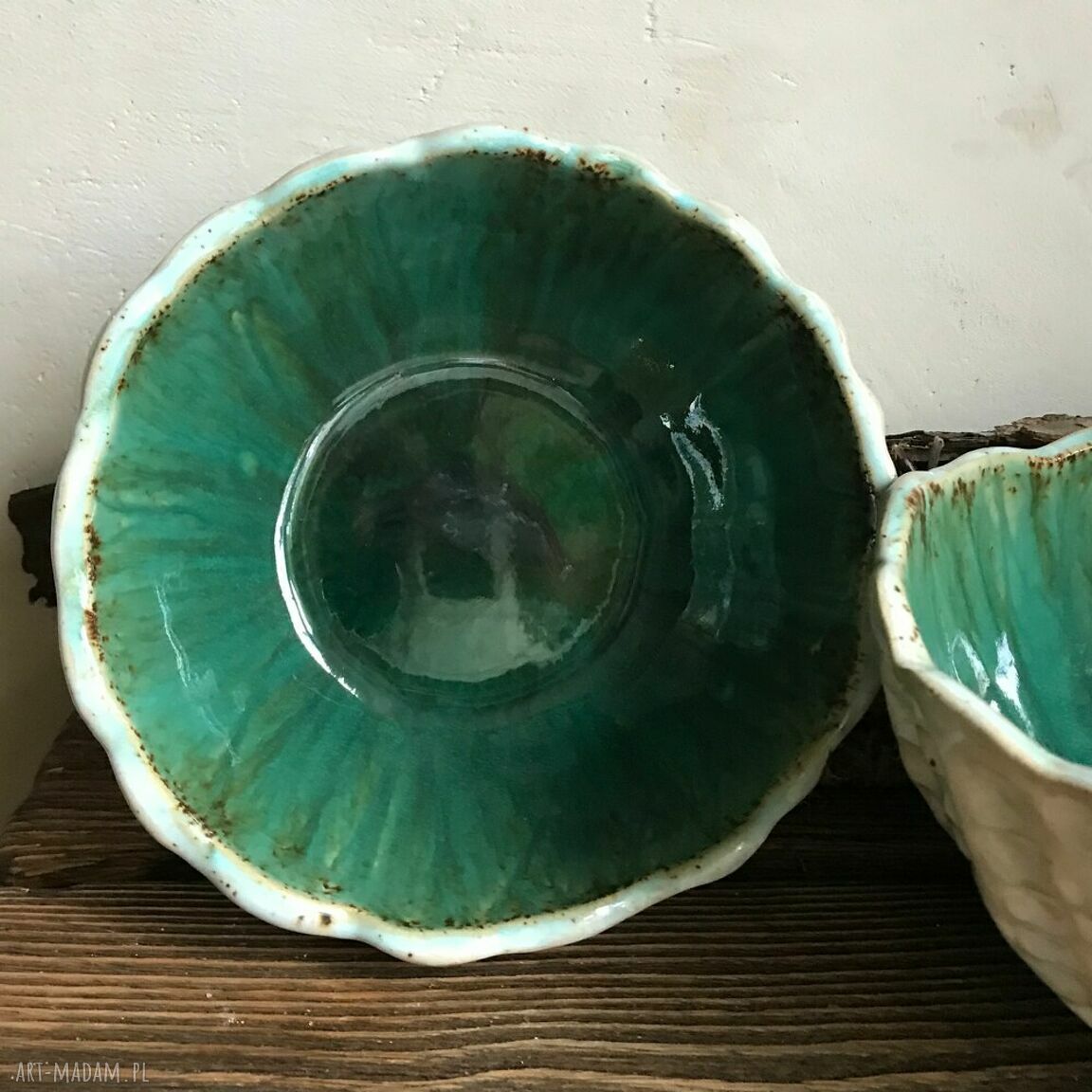 Zestaw dwóch misek ceramicznych Muszle