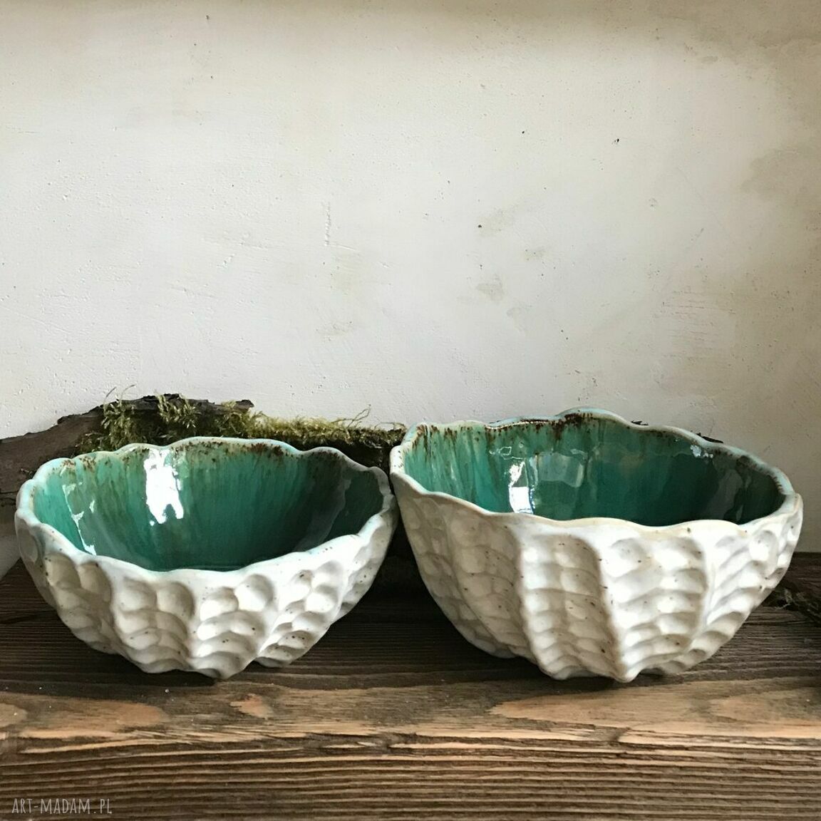 Zestaw dwóch misek ceramicznych Muszle