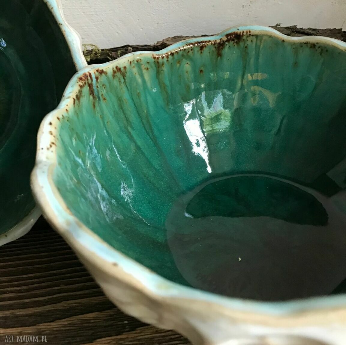 Zestaw dwóch misek ceramicznych Muszle