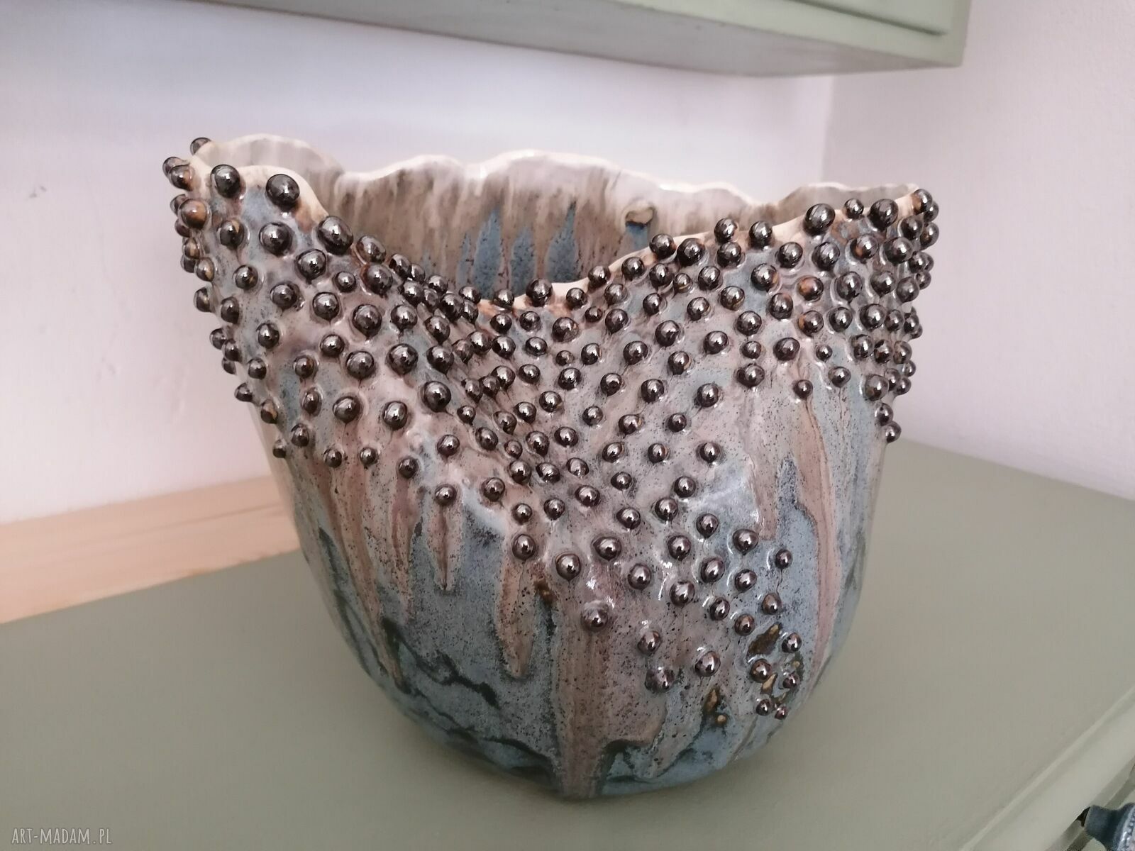 Zestaw dwóch wazonów "Deszcz meteorów" (ceramika handmade)