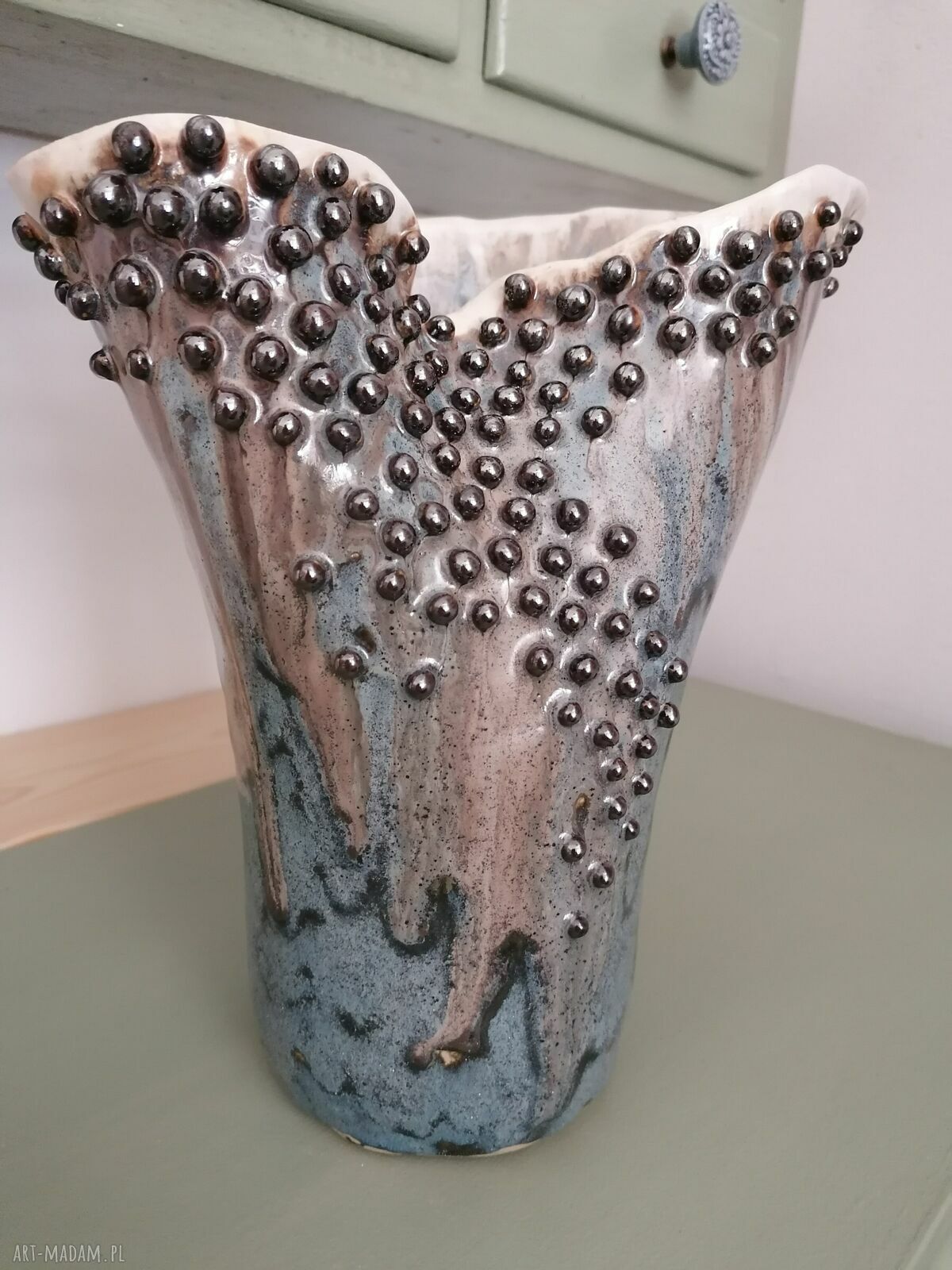 Zestaw dwóch wazonów "Deszcz meteorów" (ceramika handmade)