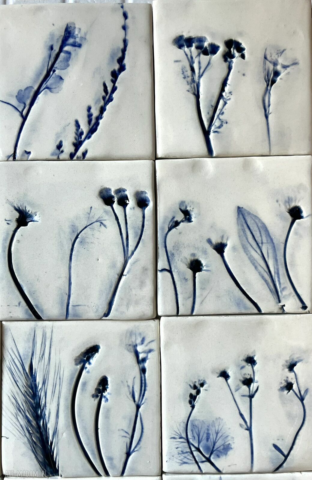 Zestaw kafli ceramicznych „z Delft” (16 płytek)