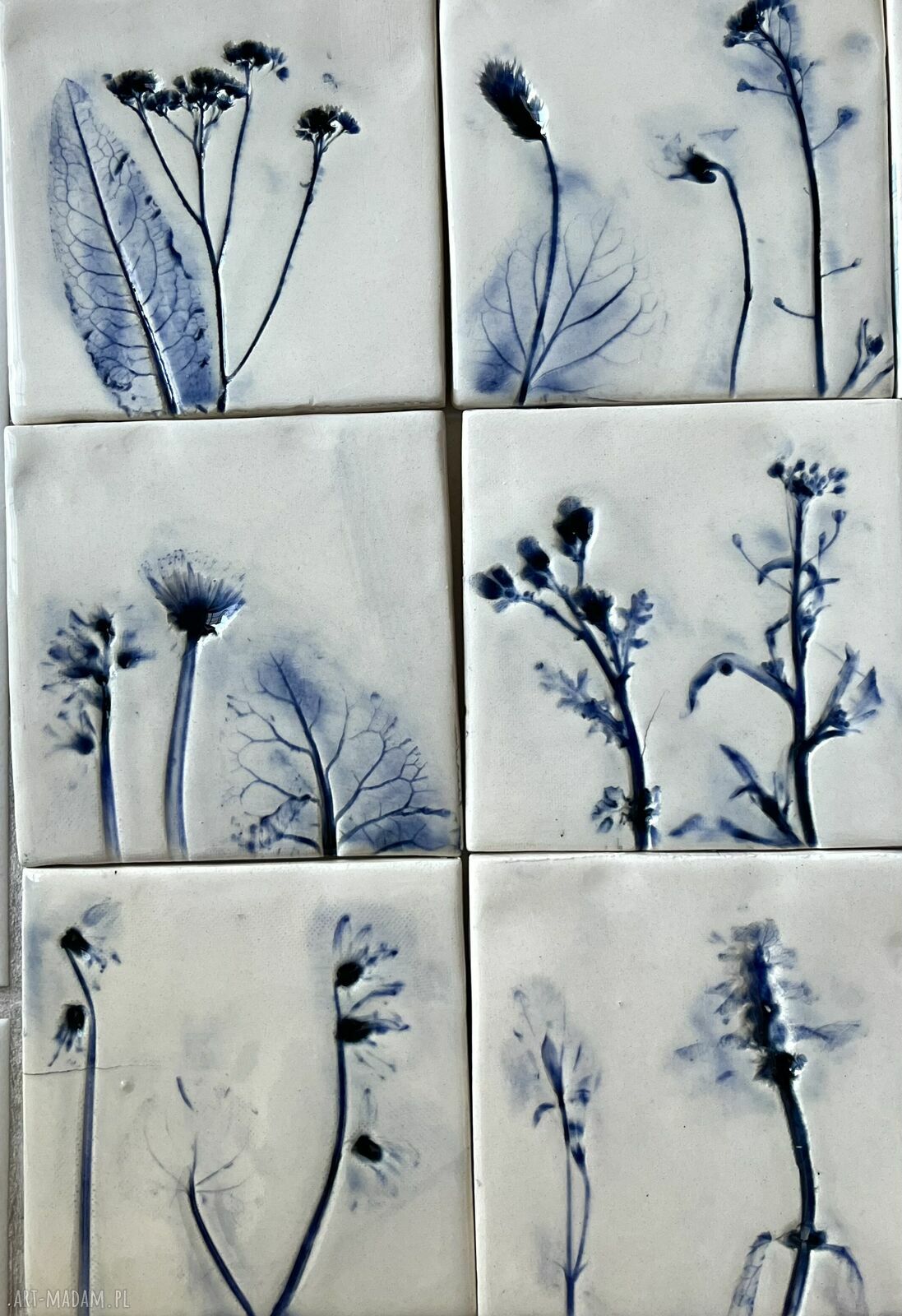 Zestaw kafli ceramicznych „z Delft” (16 płytek)
