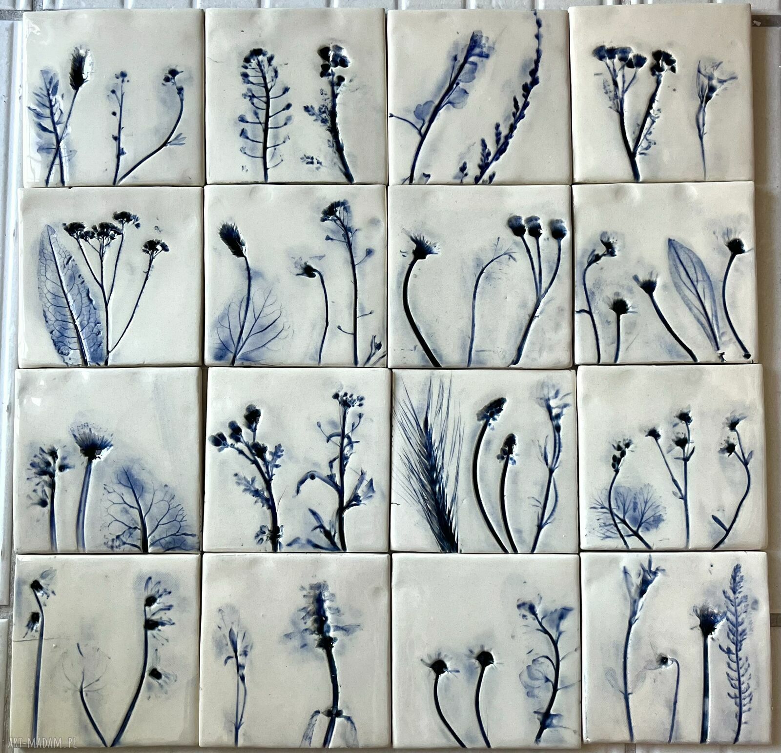 Zestaw kafli ceramicznych „z Delft” 16 płytek