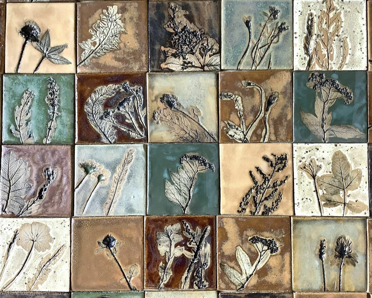 Zestaw 42 kafli ceramicznych Kwietna łąka