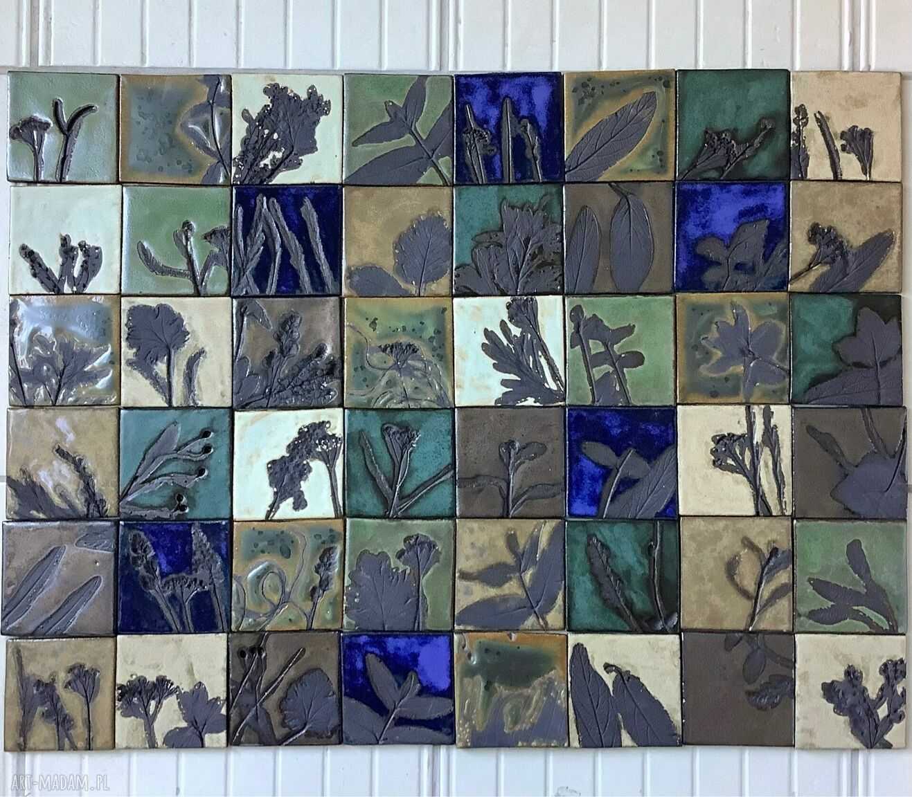 Zestaw kafli ceramicznych „Zmierzch” - roślinne dekoracje do panelu ściennego