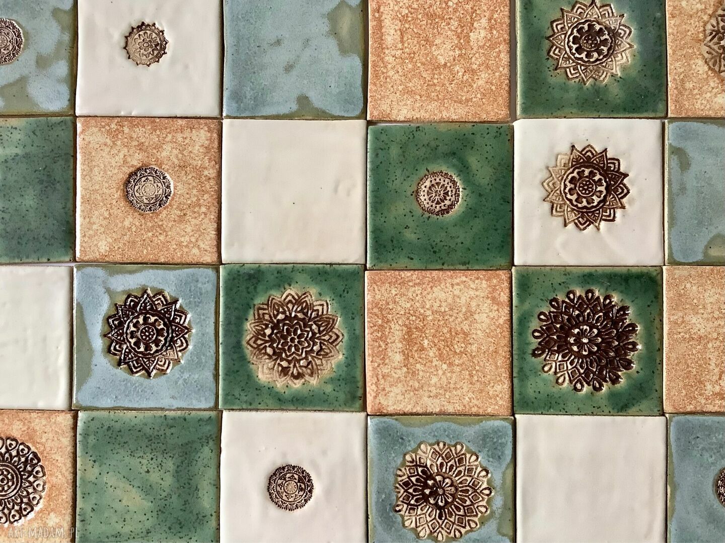 Zestaw kafli Mandala - ręcznie robiony panel ścienny 48x48 cm