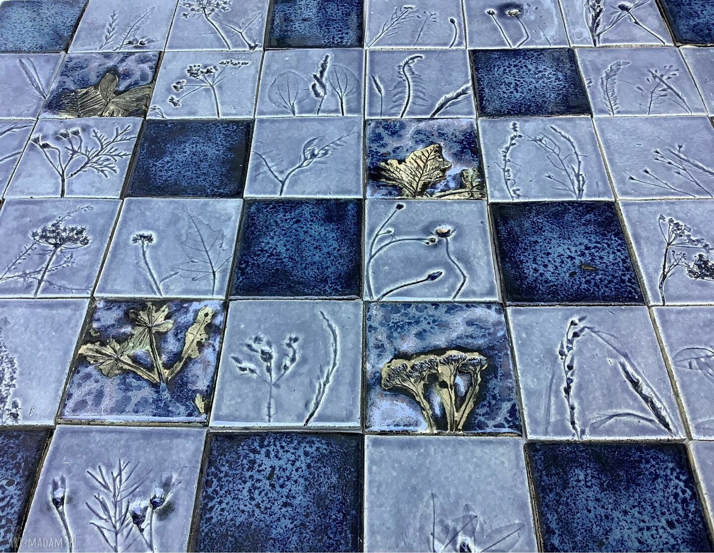 Zestaw kafli ceramicznych „Herbarium II” - 48 sztuk roślinnych dekorów