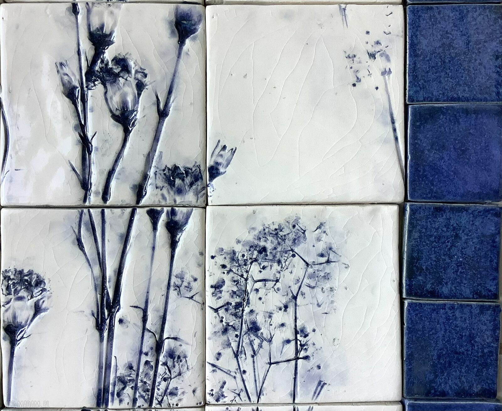 Zestaw kafli „Delft” - ceramiczny panel ścienny w niebiesko-białym stylu