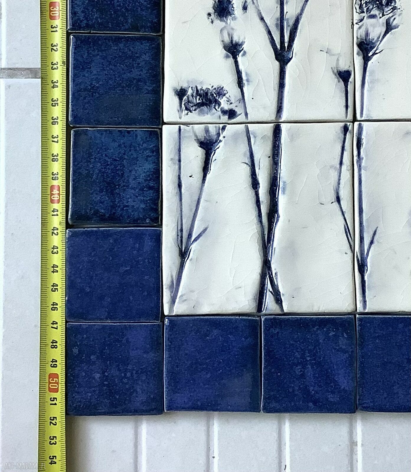 Zestaw kafli „Delft” - ceramiczny panel ścienny w niebiesko-białym stylu