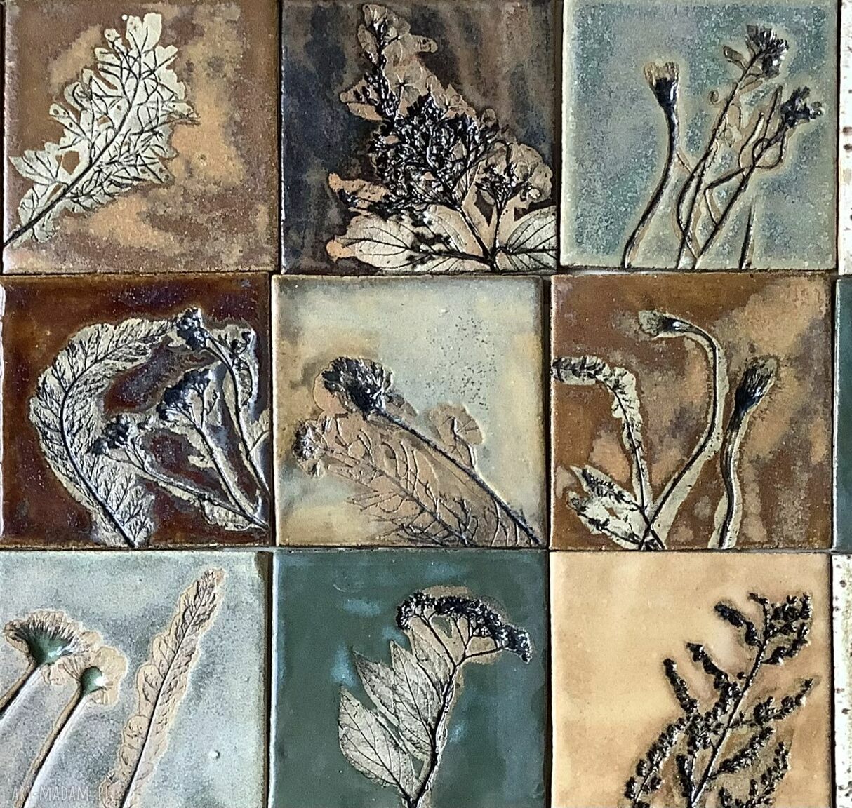 Zestaw 42 kafli ceramicznych Kwietna łąka