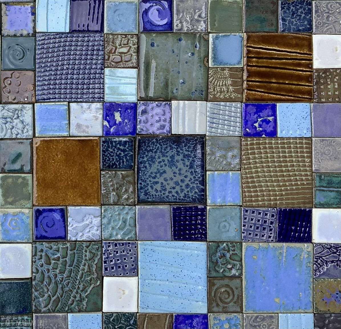 Zestaw kafli ceramicznych “Mix kolorów” - ręcznie robiony panel ścienny