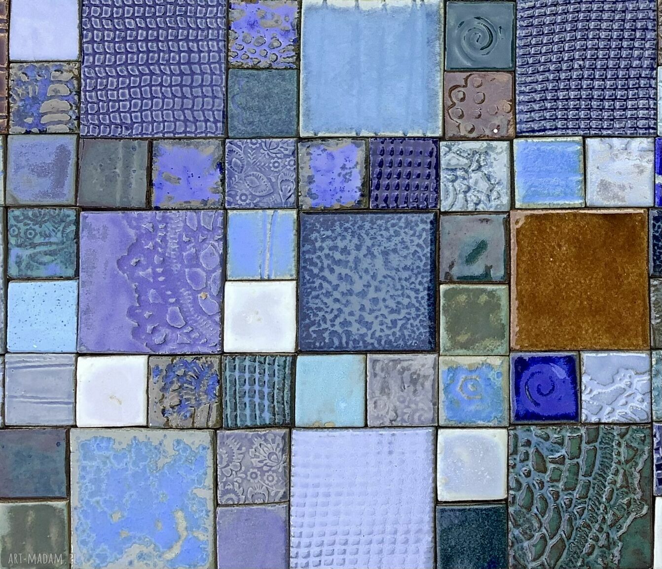 Zestaw kafli ceramicznych “Mix kolorów” - ręcznie robiony panel ścienny
