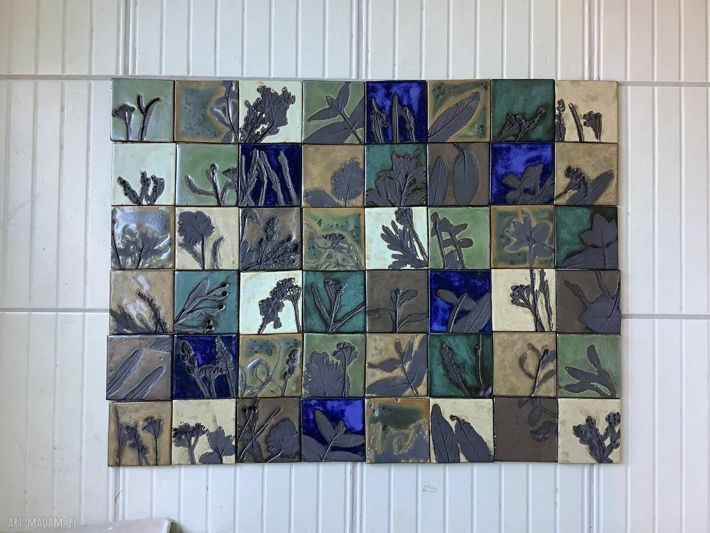 Zestaw kafli ceramicznych „Zmierzch” - roślinne dekoracje do panelu ściennego