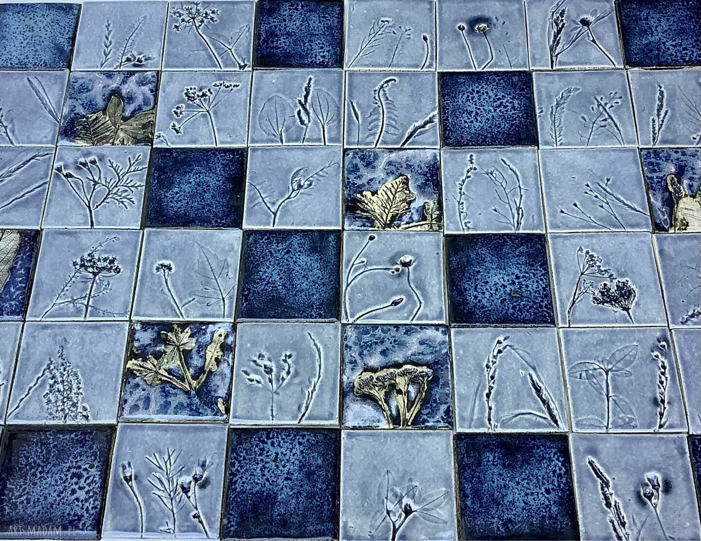 Zestaw kafli ceramicznych „Herbarium II” - 48 sztuk roślinnych dekorów