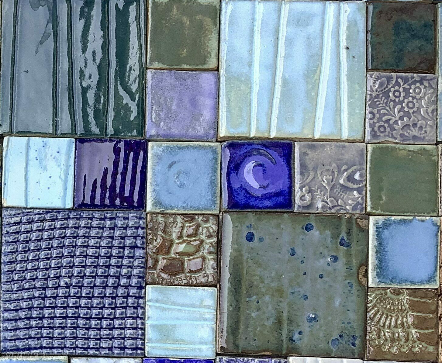 Zestaw kafli ceramicznych “Mix kolorów” - ręcznie robiony panel ścienny