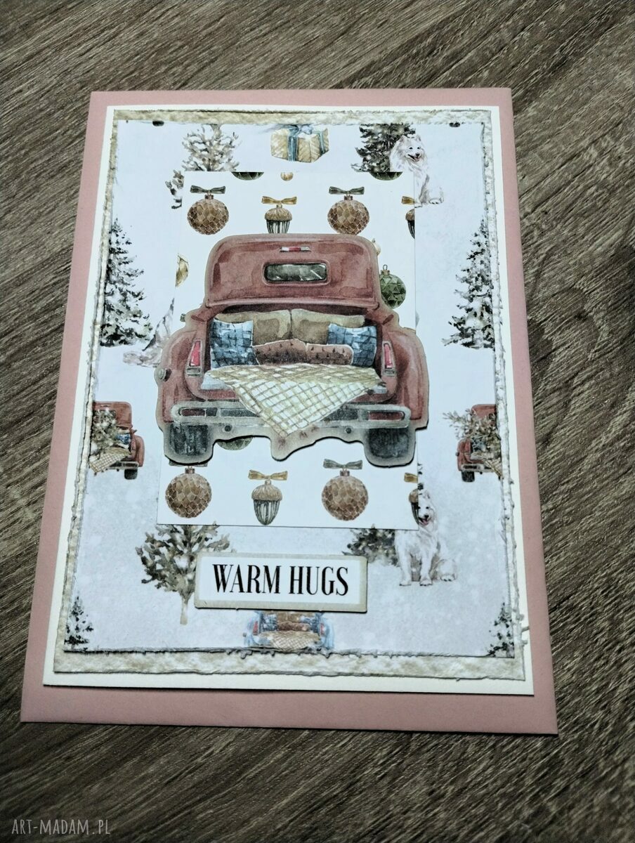 Zestaw 5 świątecznych kartek handmade na Boże Narodzenie