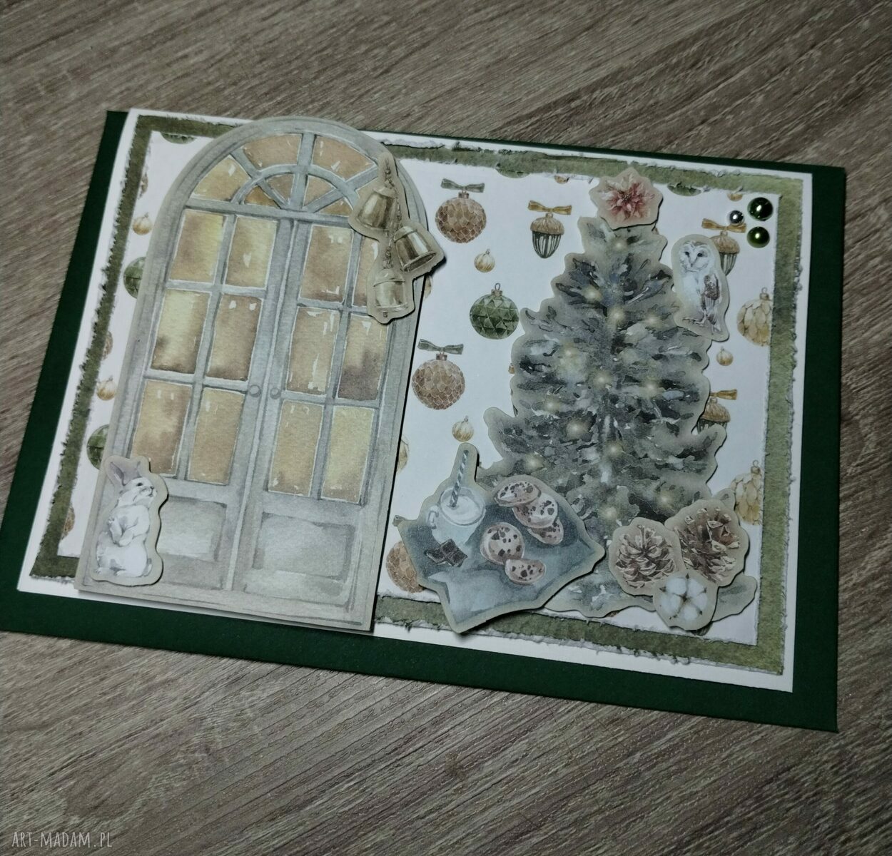 Zestaw 5 świątecznych kartek handmade na Boże Narodzenie
