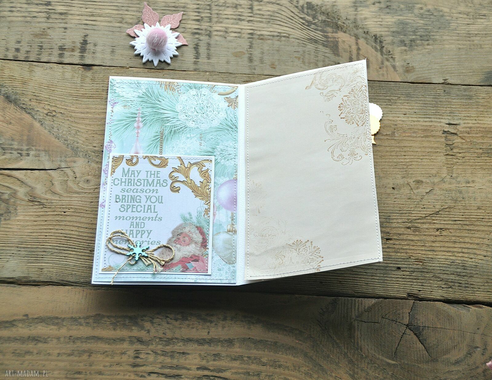 Zestaw 2 kartek świątecznych na Boże Narodzenie - handmade scrapbooking
