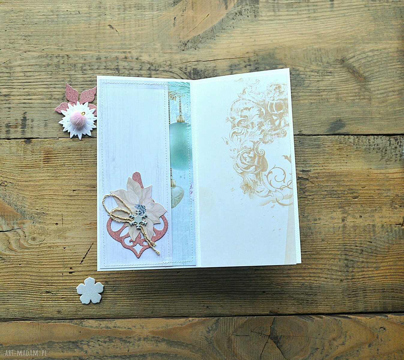 Zestaw 2 kartek świątecznych na Boże Narodzenie - handmade scrapbooking