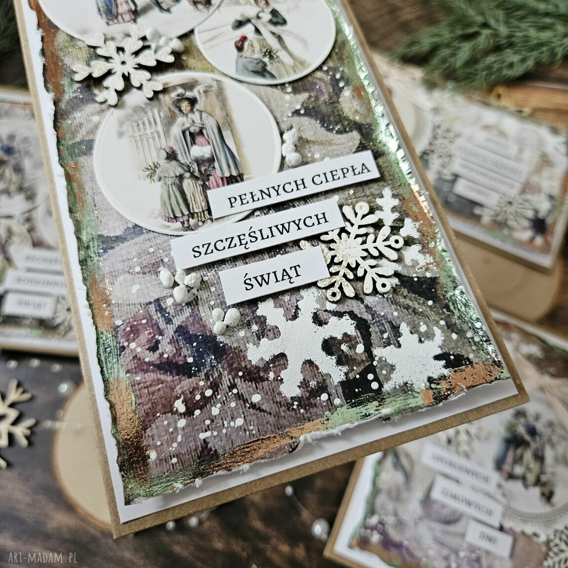 święta upominek: Zestaw kartki świąteczne Ręczne wykonanie