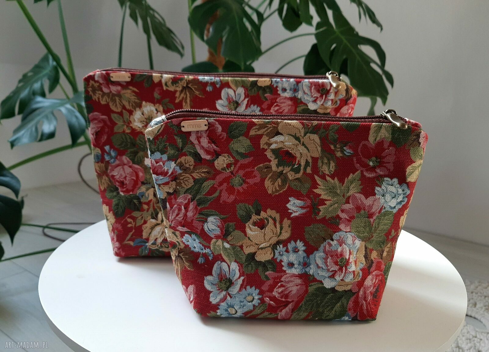 Zestaw kosmetyczek róże czerwone Handmade